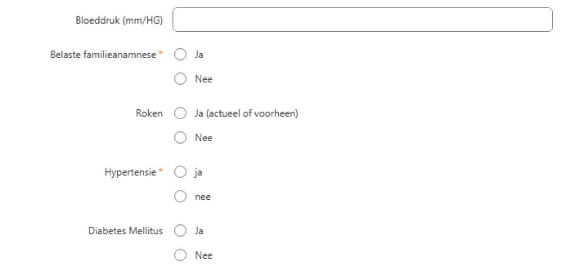 A medical form with a list of medical conditions and options to select from. AI generated content